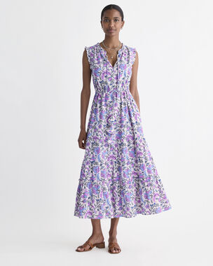 vineyard vines maxi dress Vineyard Vines Women's Blouson Sleeve Printed Smocked Maxi Dress