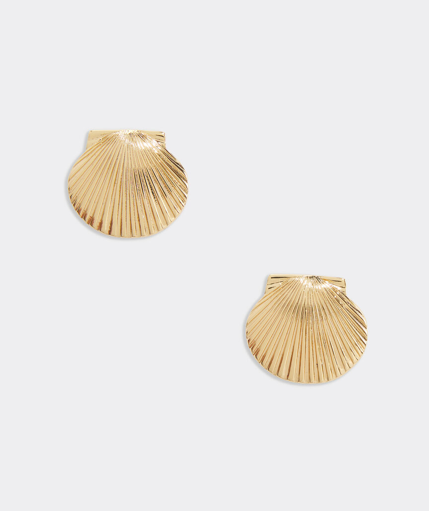 Shop Scallop Shell Statement Stud Earrings at vineyard vines