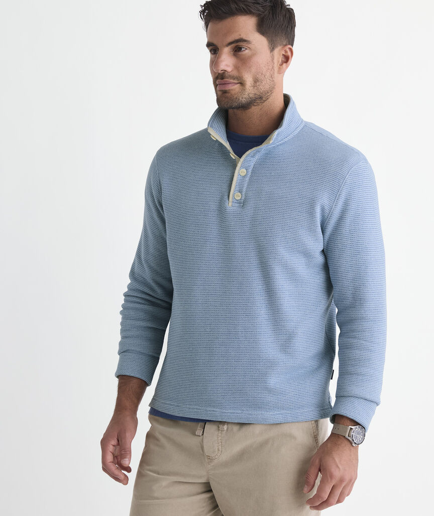 Tidal Terry Button Mockneck