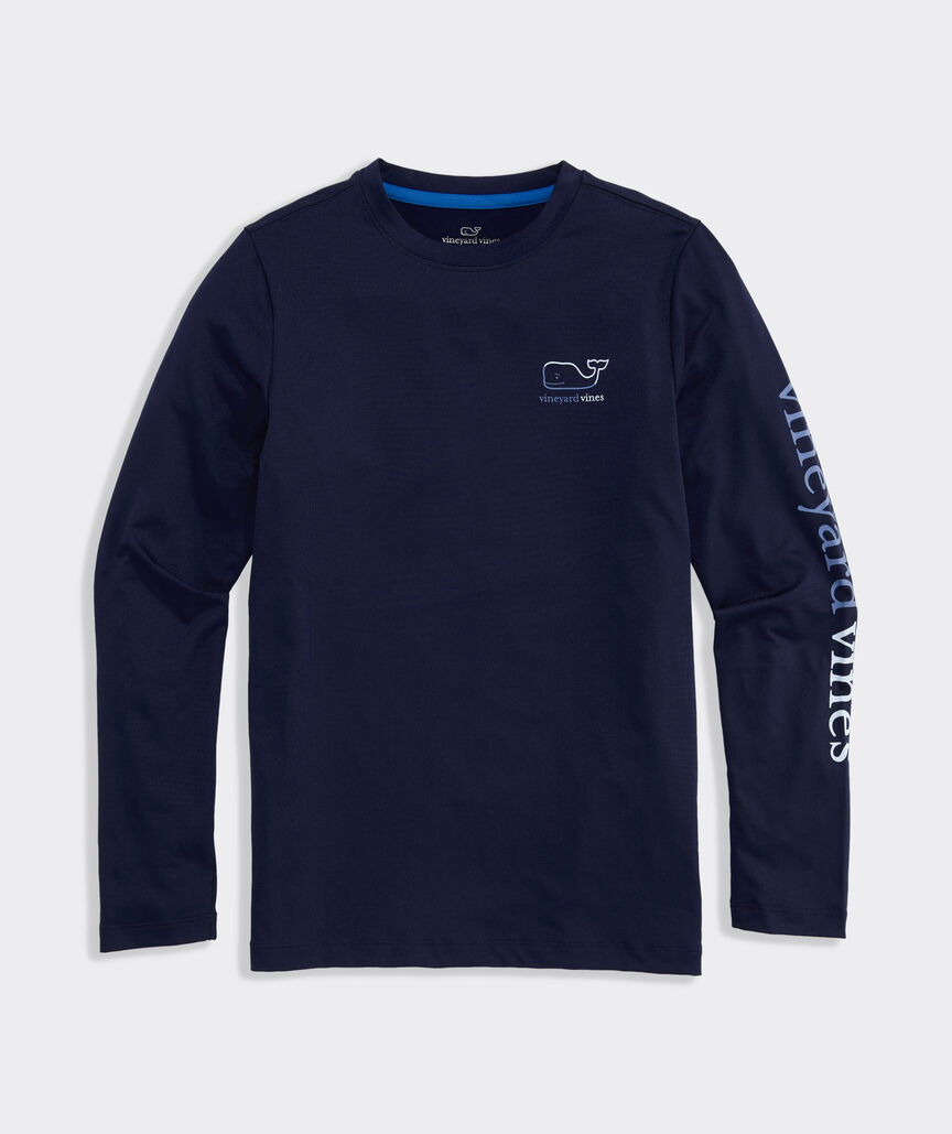 Boys' Performance Burgee Whale Long-Sleeve Harbor Sun Tee