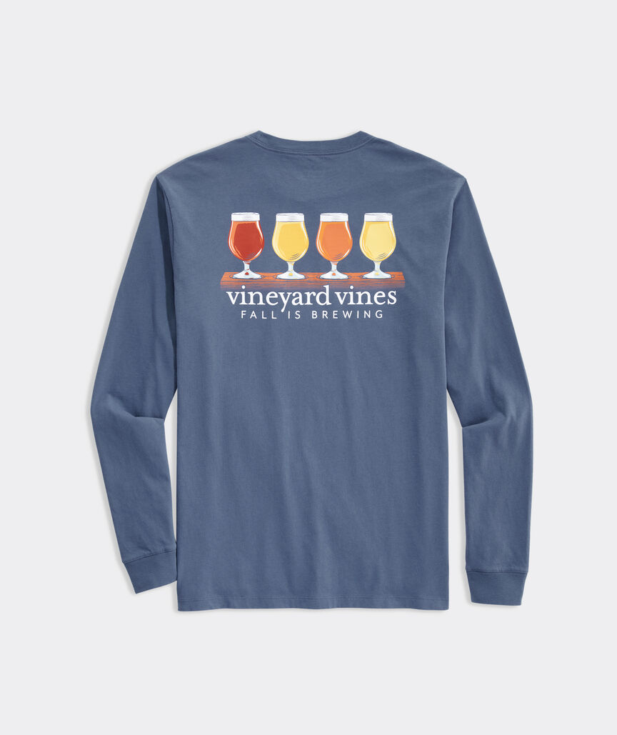 Fall Is Brewing Long-Sleeve Pocket Tee