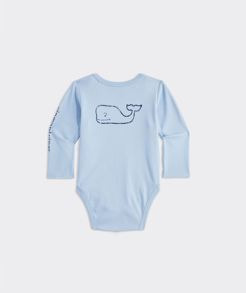 Baby Long-Sleeve Vintage Whale Body Suit