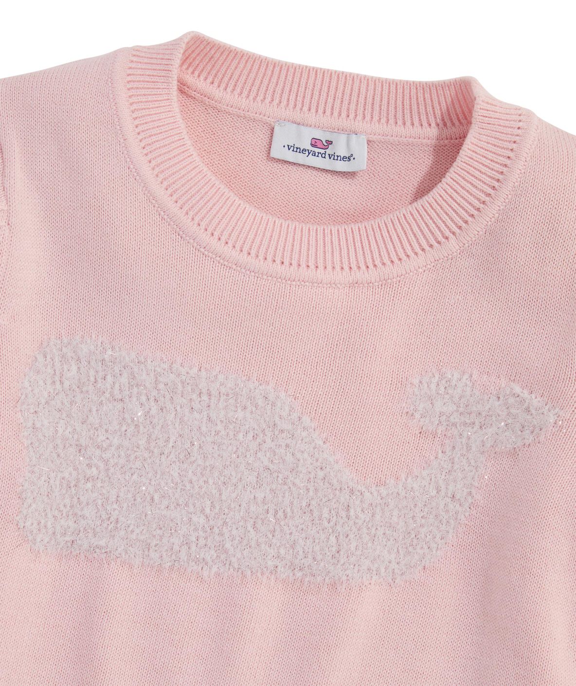 Shop OUTLET Girls' Tinsel Whale Intarsia Crewneck Sweater at vineyard vines