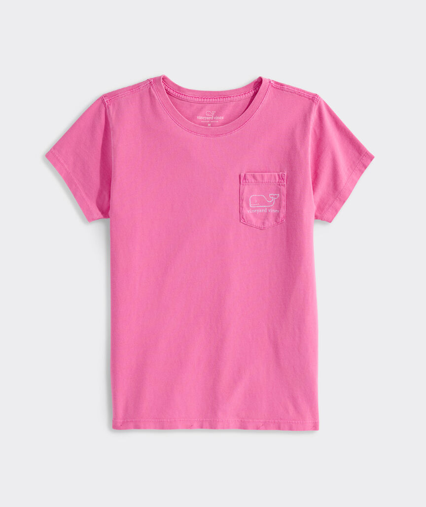 Girls’ Garment-Dyed Vintage Whale Short-Sleeve Pocket Tee