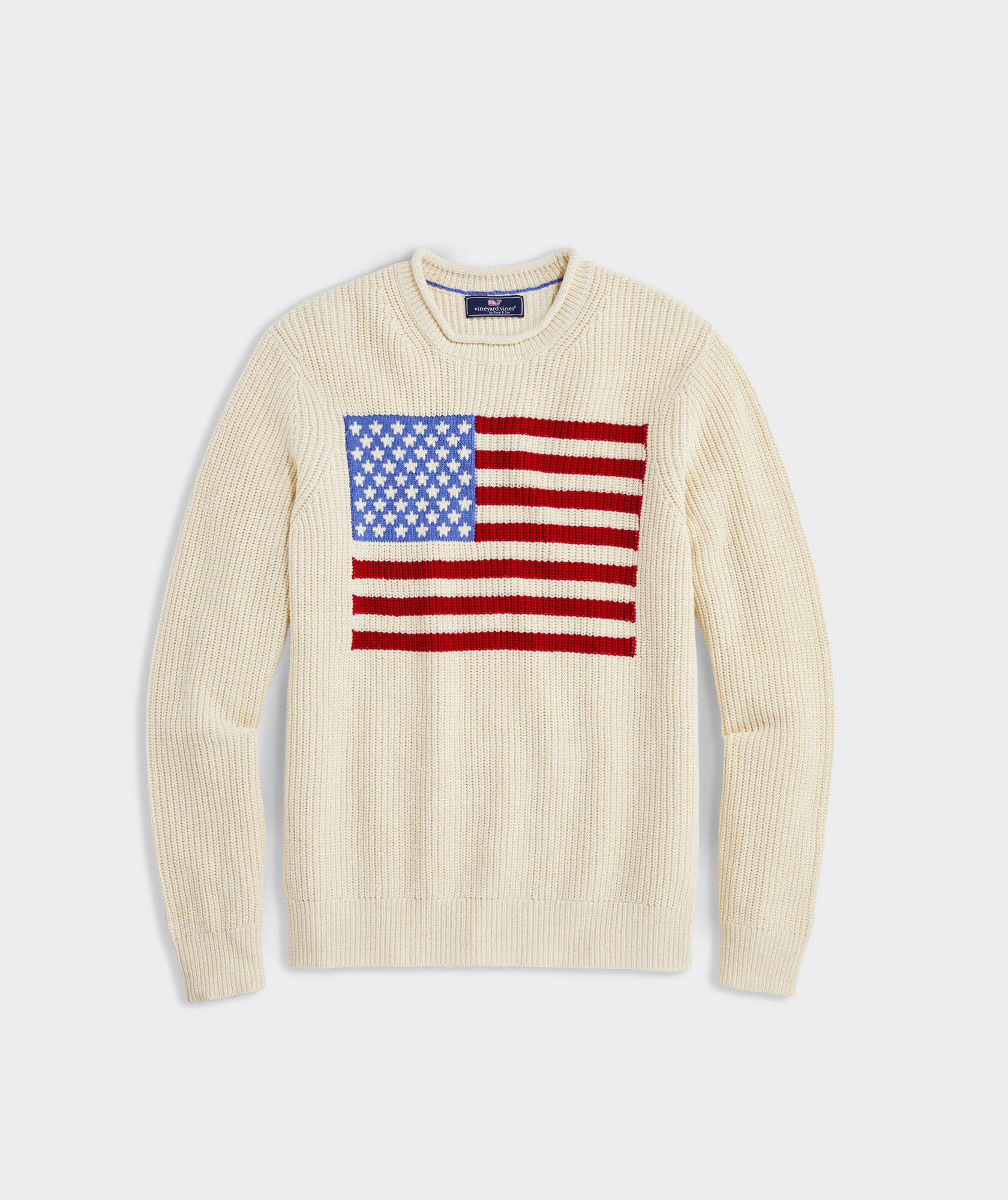 American Flag Cotton Rollneck Sweater