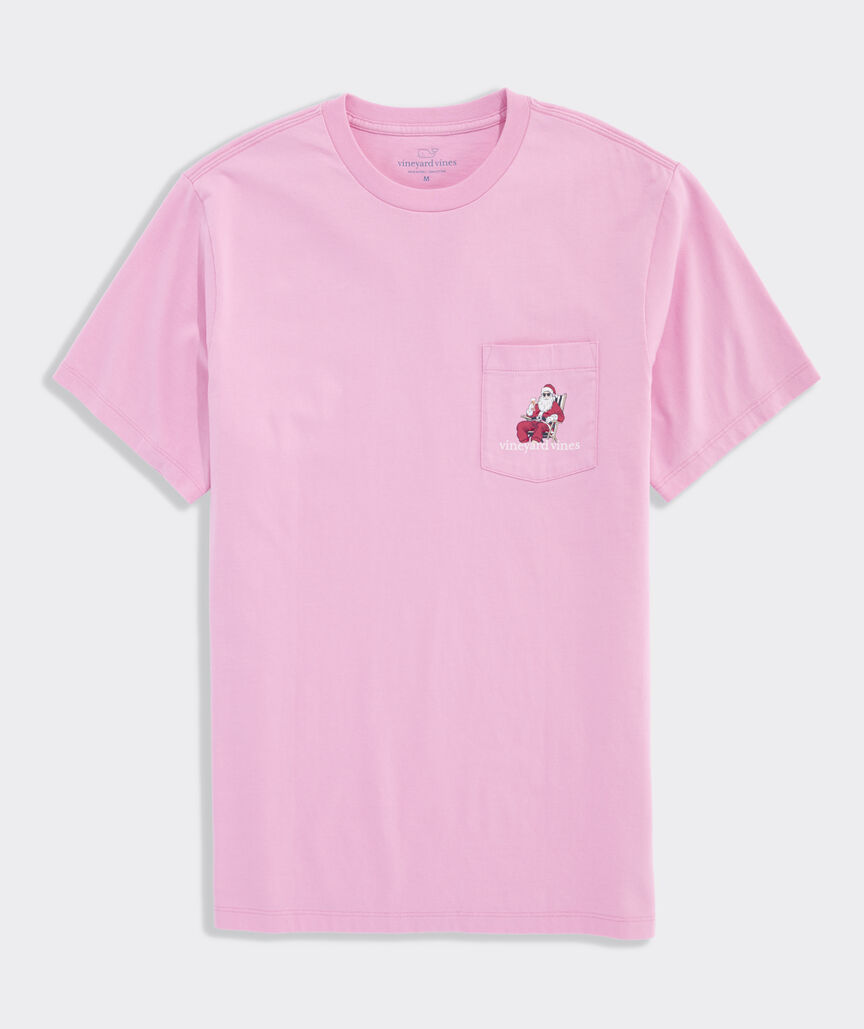 Santa Beach Send Beer Short-Sleeve Pocket Tee