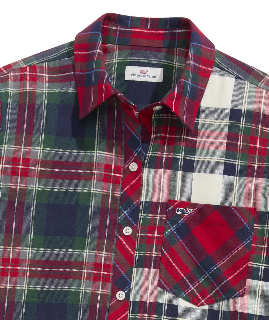 OUTLET Women's Plaid Flannel Relaxed Button-Down