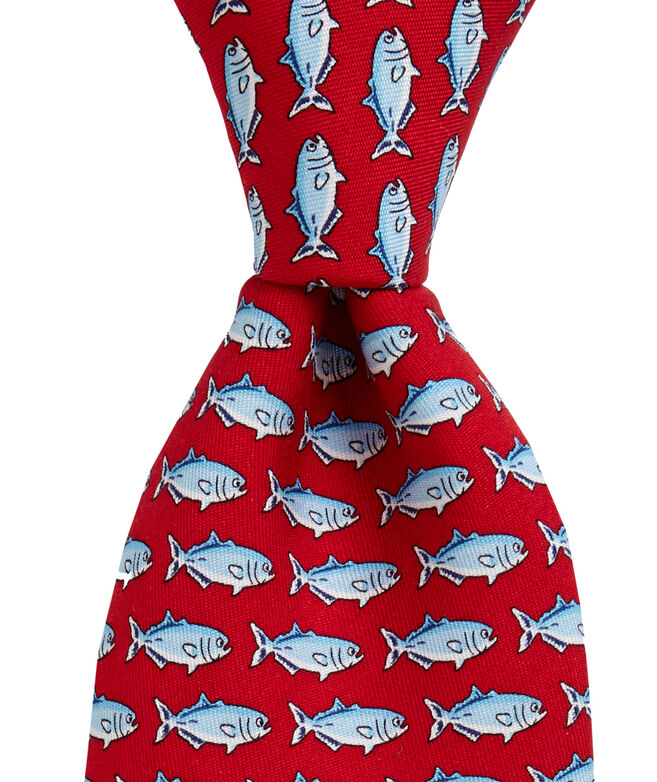 Boy's Ties: Original Bluefish Printed Tie for Boys - Vineyard Vines