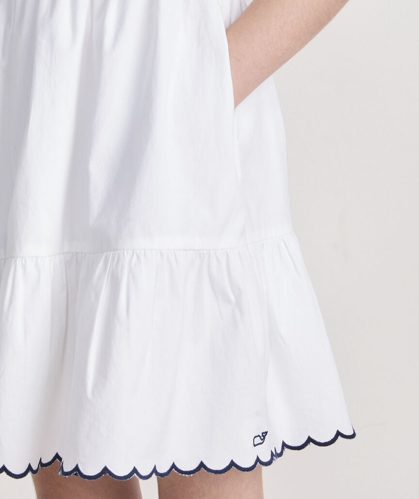 Girls' Poplin Scallop Dress