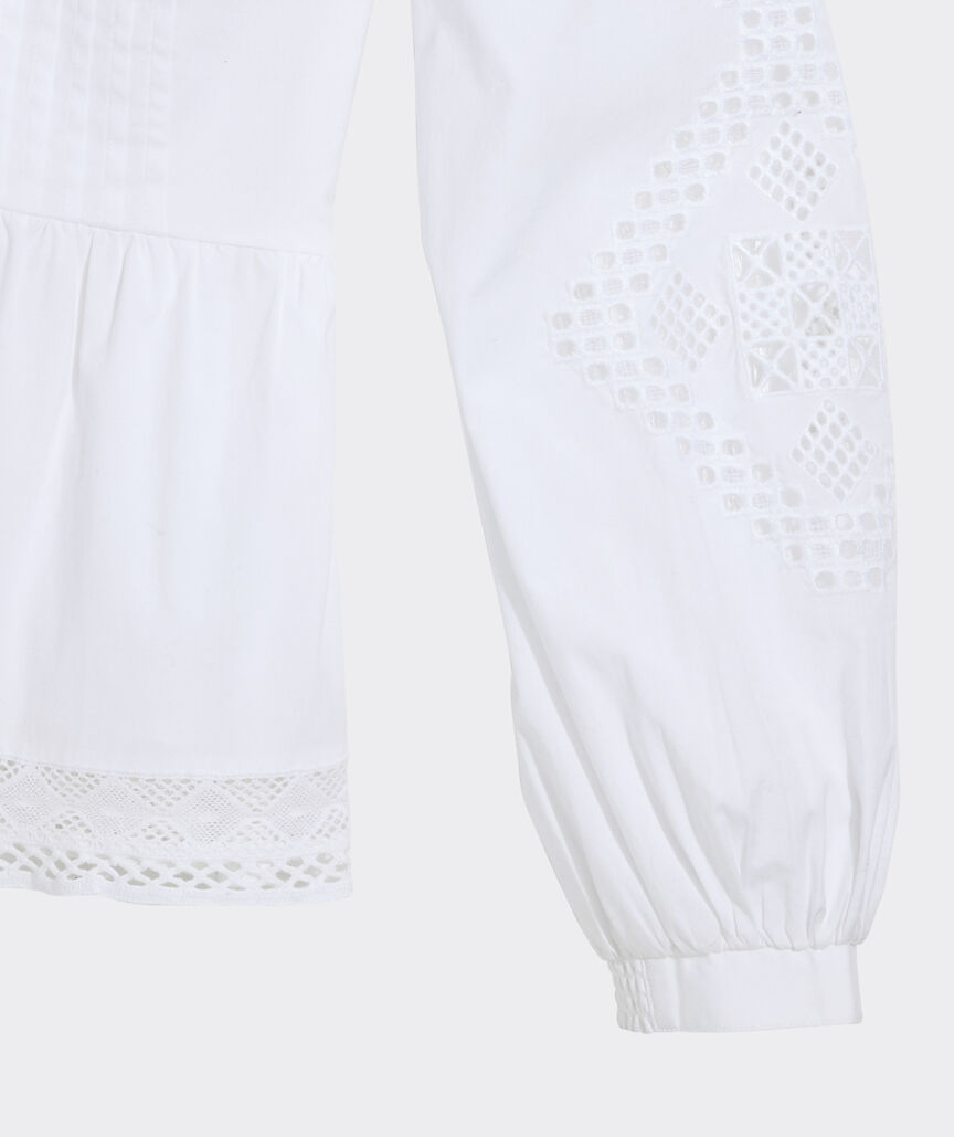 Nora Pintuck Eyelet Top