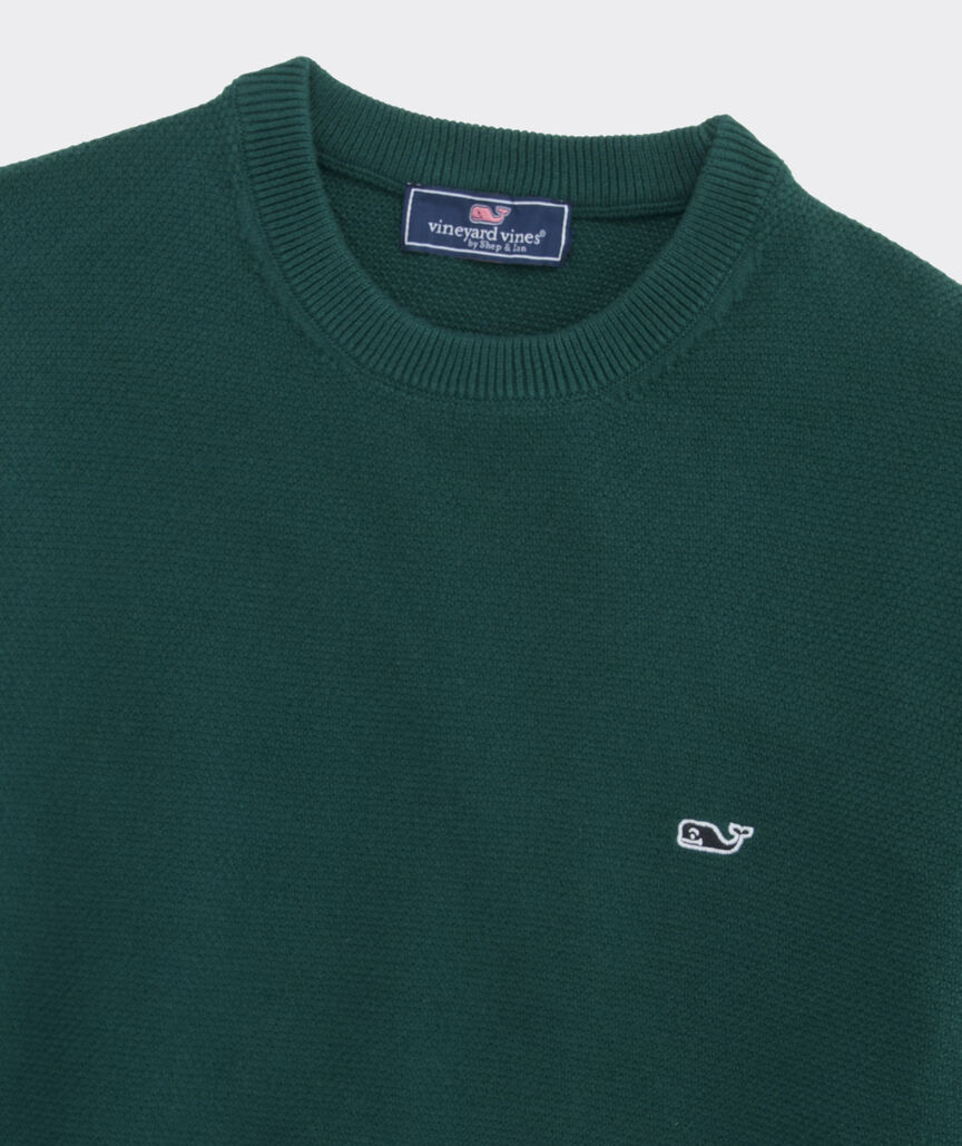 Textured Cotton Crewneck