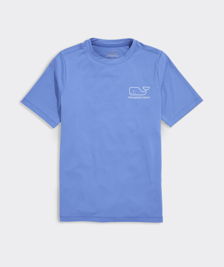 Boys' Performance Whale Outline Short-Sleeve Harbor Sun Tee