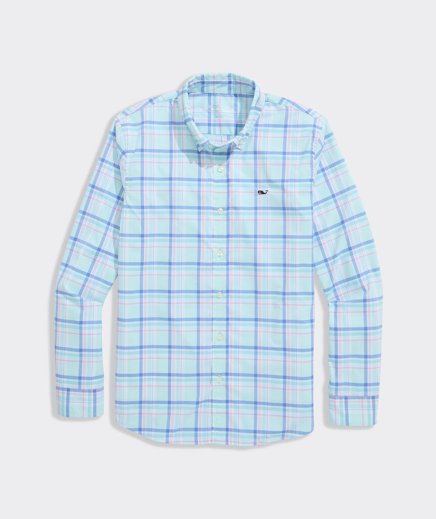 Boys' Performance Coconut Key Plaid Featherweight Shirt