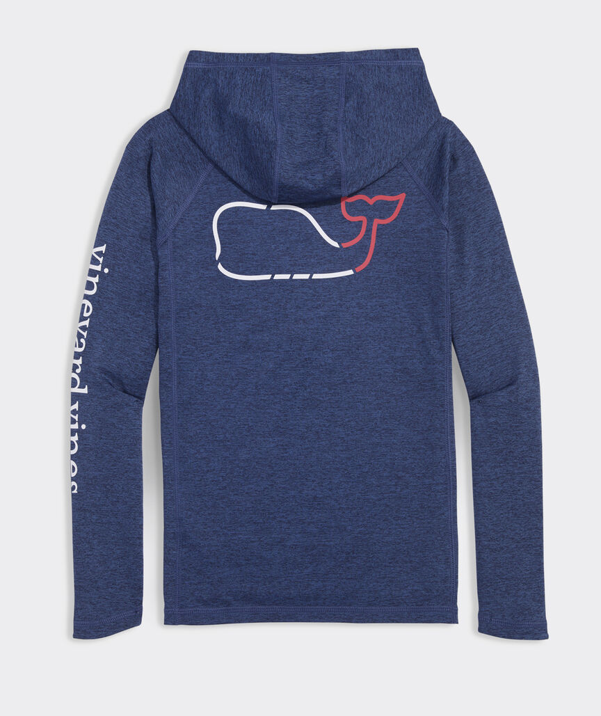 Boys' Whale Outline Harbor Sun Performance Hoodie Tee
