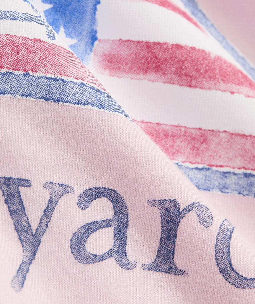 Girls' Water Color Flag Whale Short-Sleeve Pocket Tee