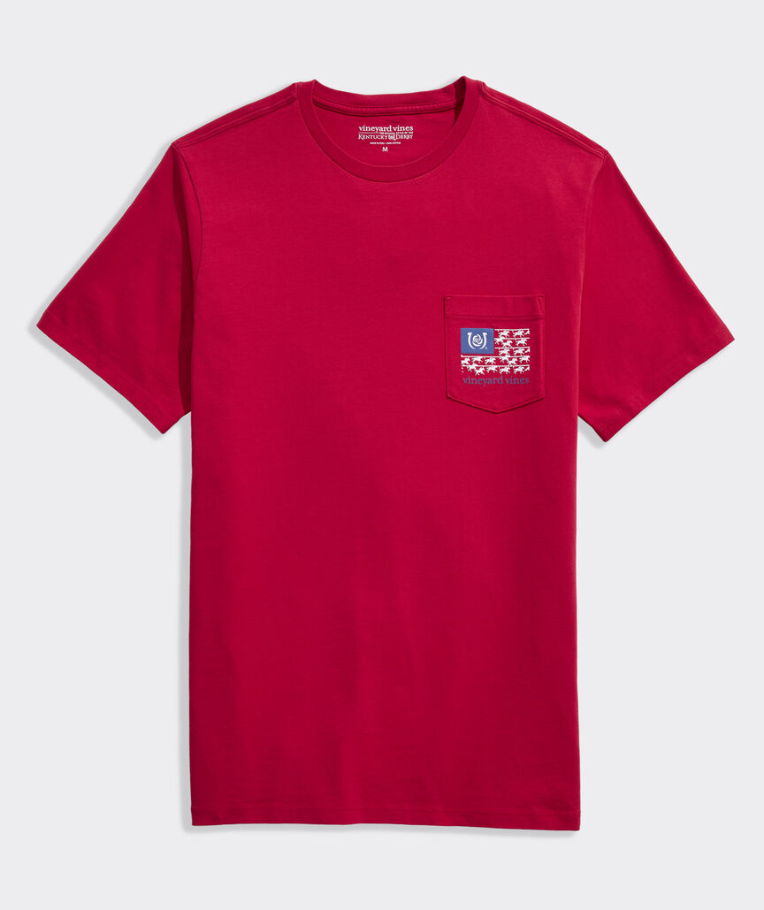 Kentucky Derby American Flag Short-Sleeve Pocket Tee