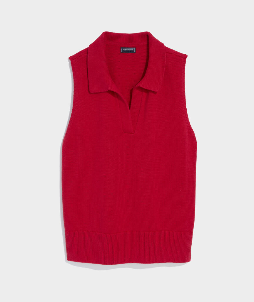 Katie Cotton Polo Sweater Tank