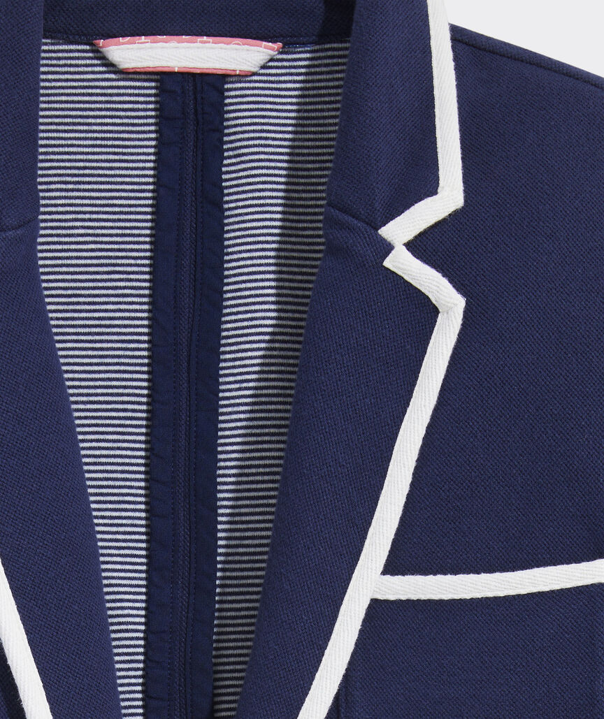 Bound Edge Pique Knit Blazer