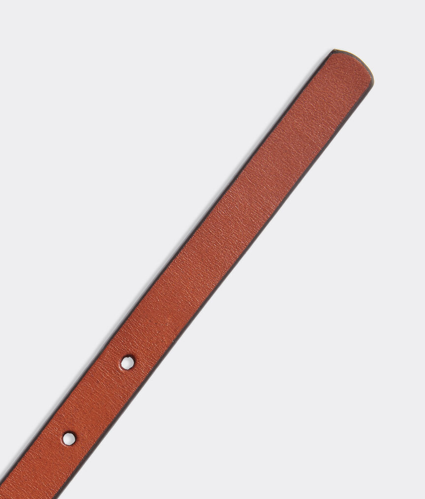 Skinny Stitched Leather Belt