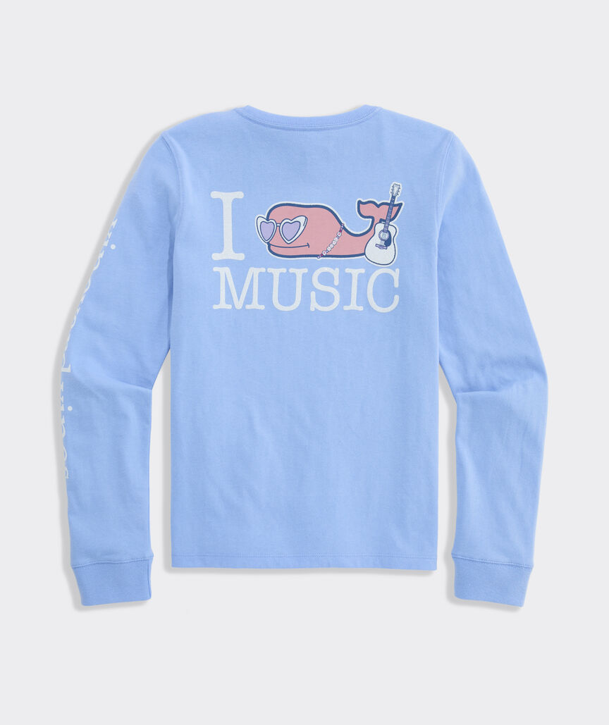 Girls' I Whale Music Long-Sleeve Pocket Tee