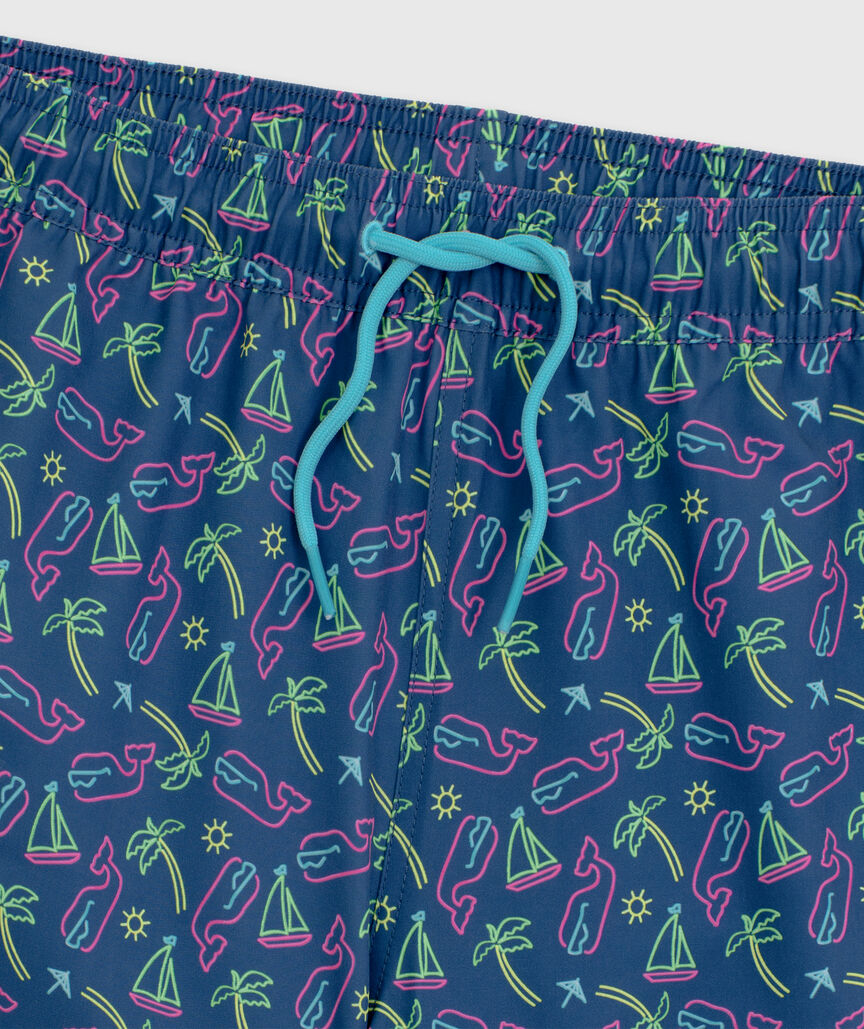 OUTLET Boys' Tossed Good Vibes Chappy Swim Trunks