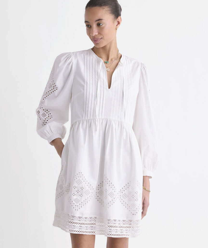 Nora Pintuck Eyelet Dress
