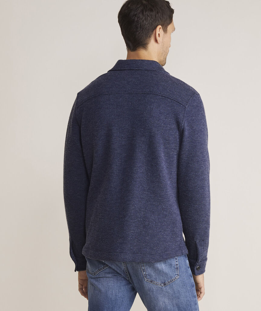 Twill-Knit Shirt Jacket