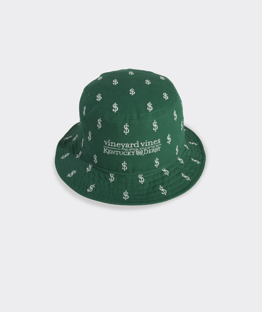 Kentucky Derby Embroidered Dollar Signs Bucket Hat
