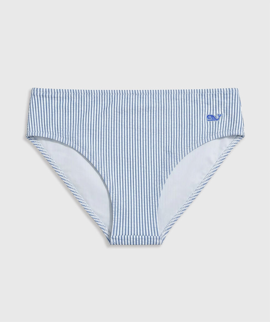 OUTLET Girls' Seersucker Ruffle Square Neck Bikini