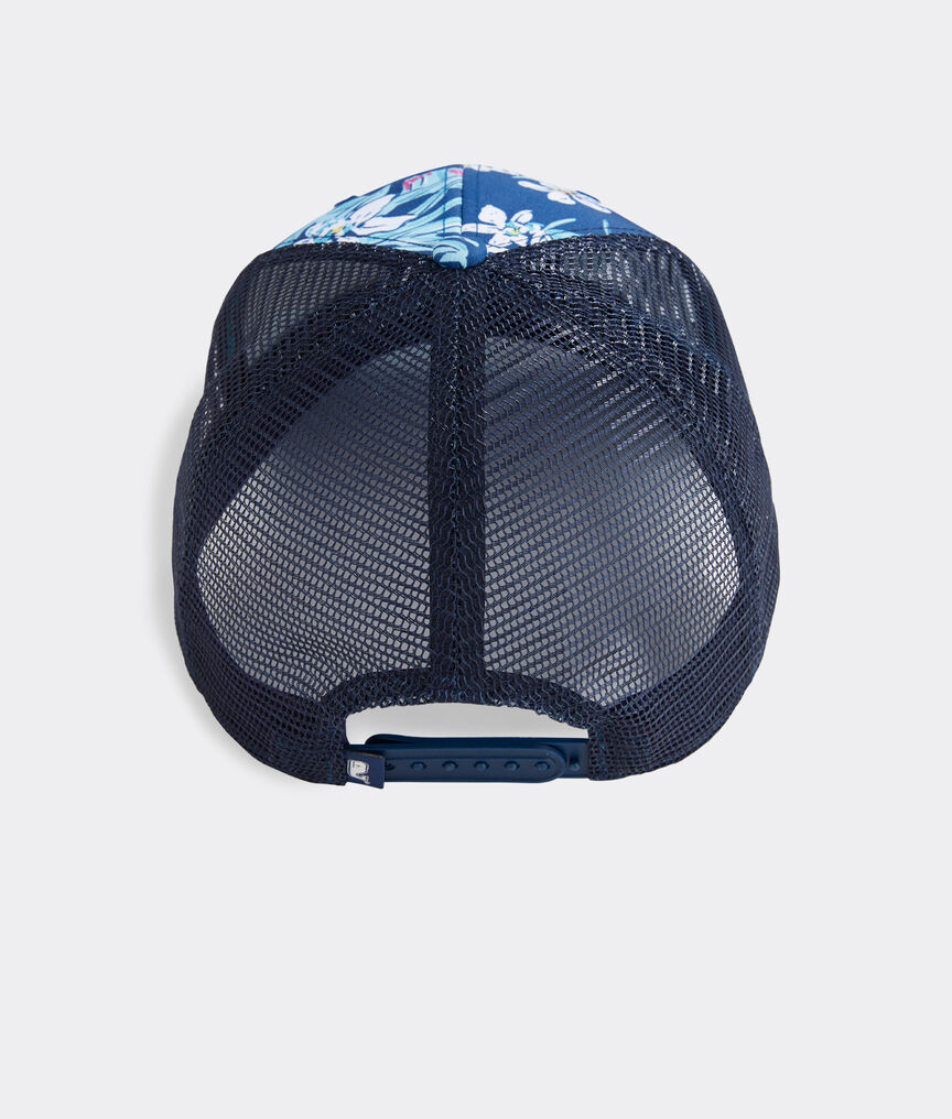 Tropical Flowers Whale Dot Performance Trucker Hat