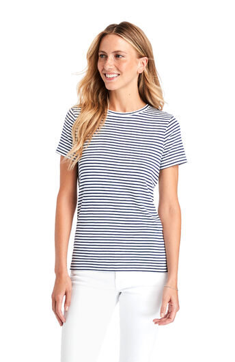 Striped Simple Crewneck Short-Sleeve Tee