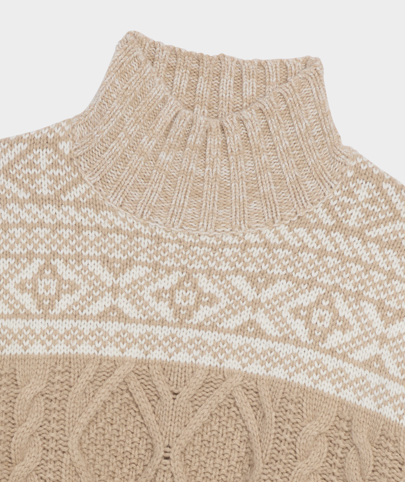 Fair Isle Fisherman Mockneck Sweater