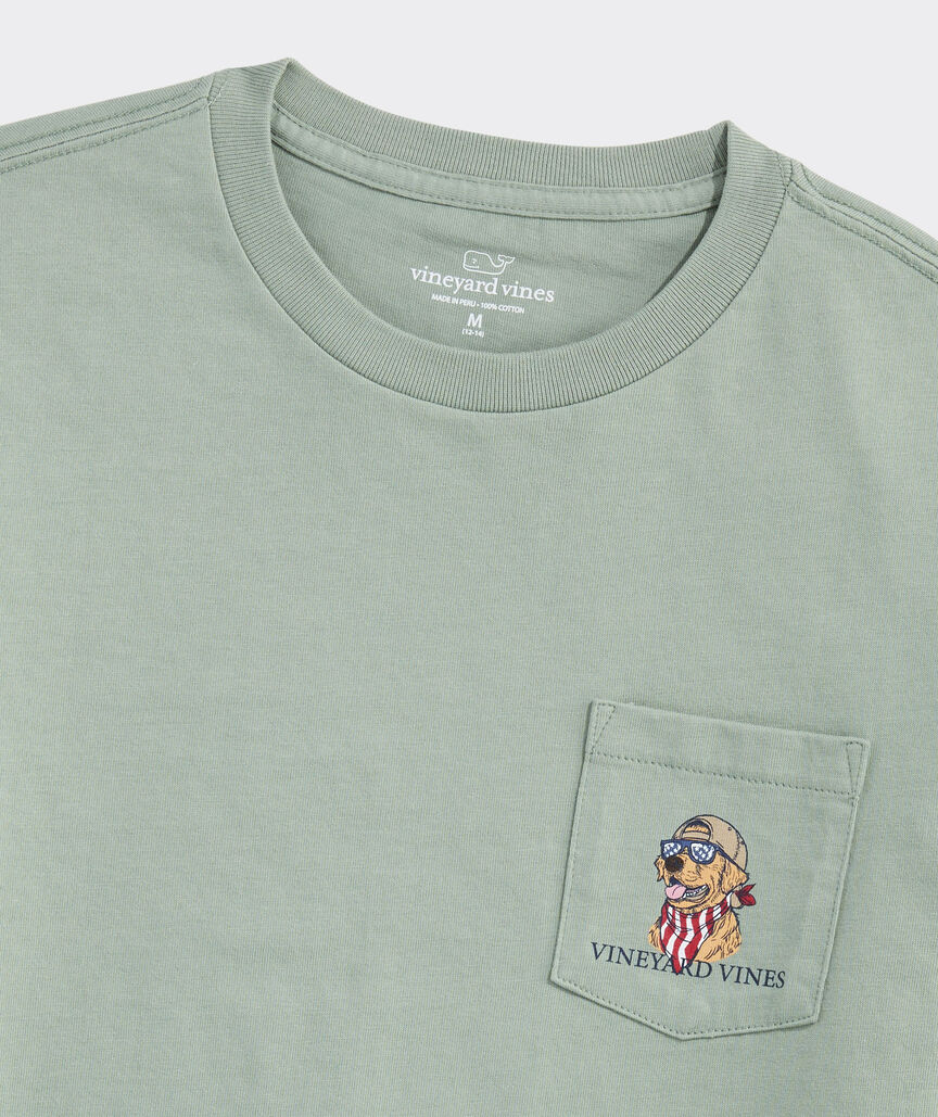 Boys' America Dog Long-Sleeve Pocket Tee