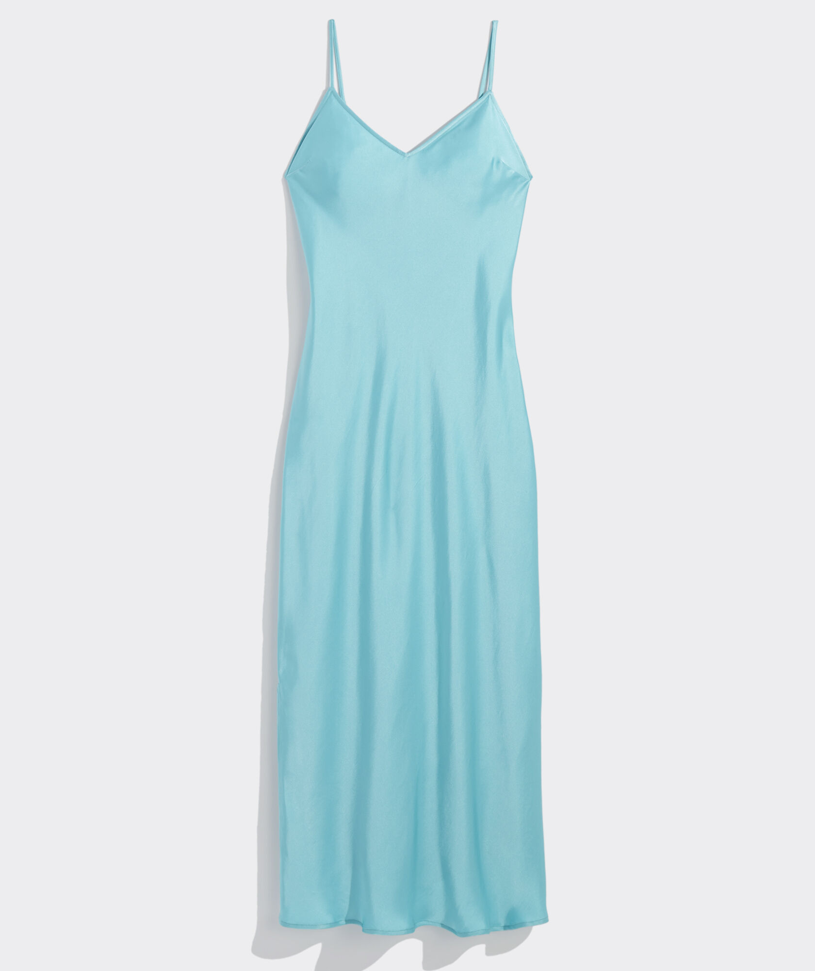 Just Enjoy Satin Unique Dragon Print Slit Loose Slip Midi Dress
