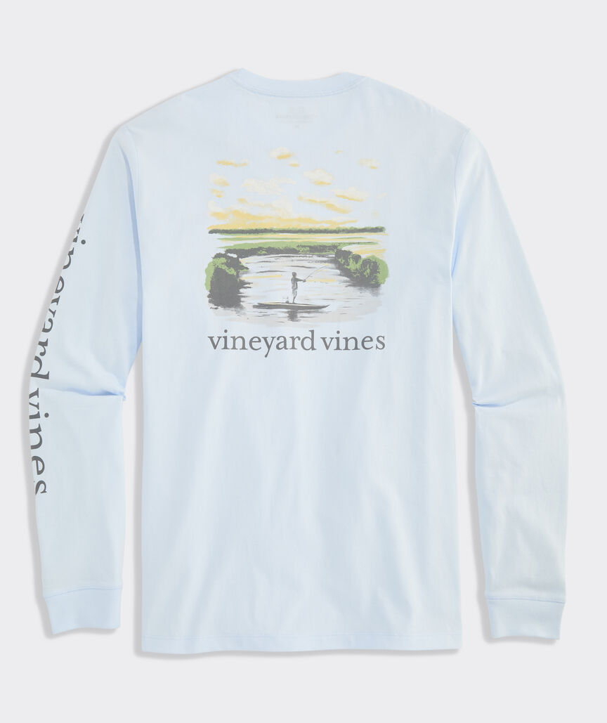 Flats Watercolor Scenic Long-Sleeve Pocket Tee