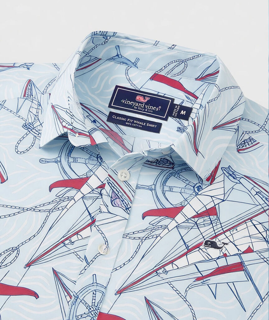OUTLET Poplin Short-Sleeve Rope Sailing Shirt