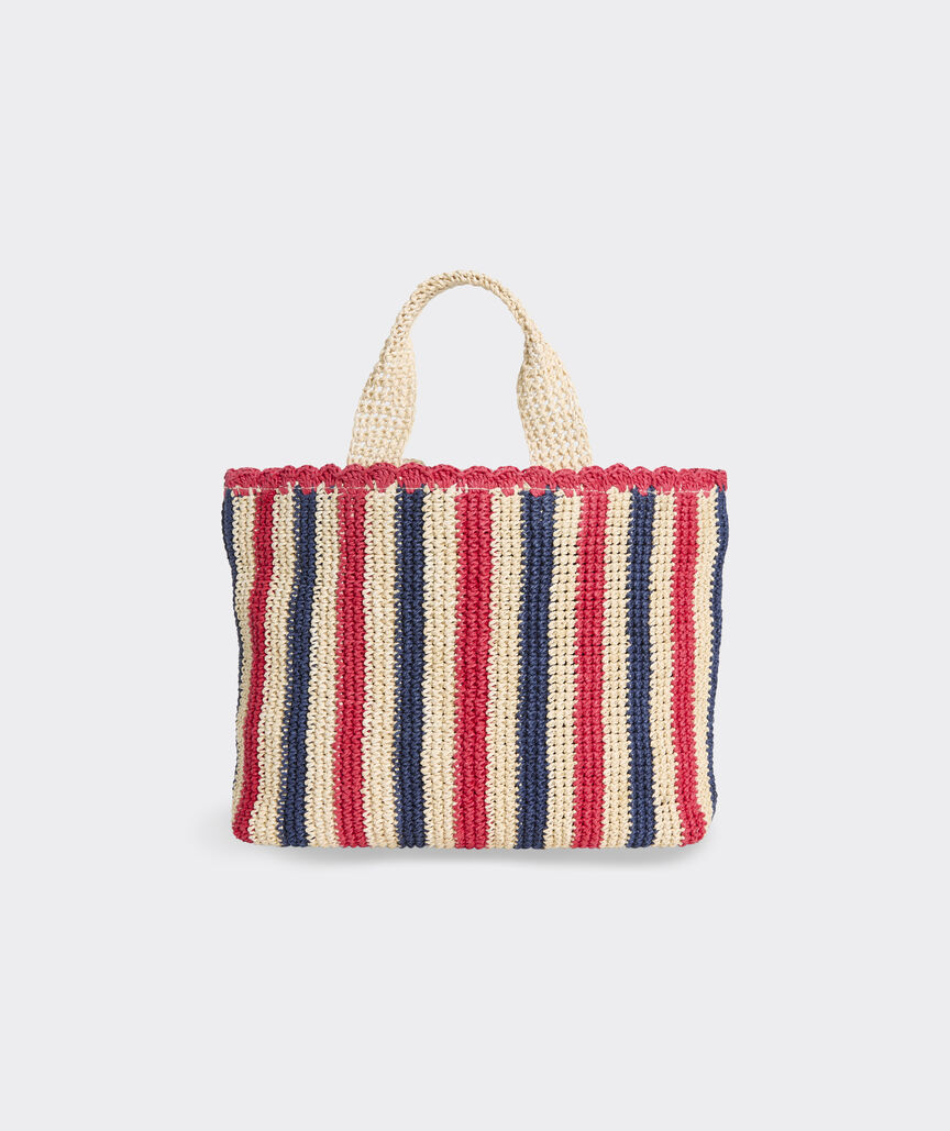 Striped Straw Tote