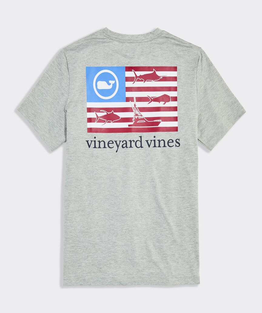 Performance Fishing Silhouettes US Flag Short-Sleeve Harbor Tee