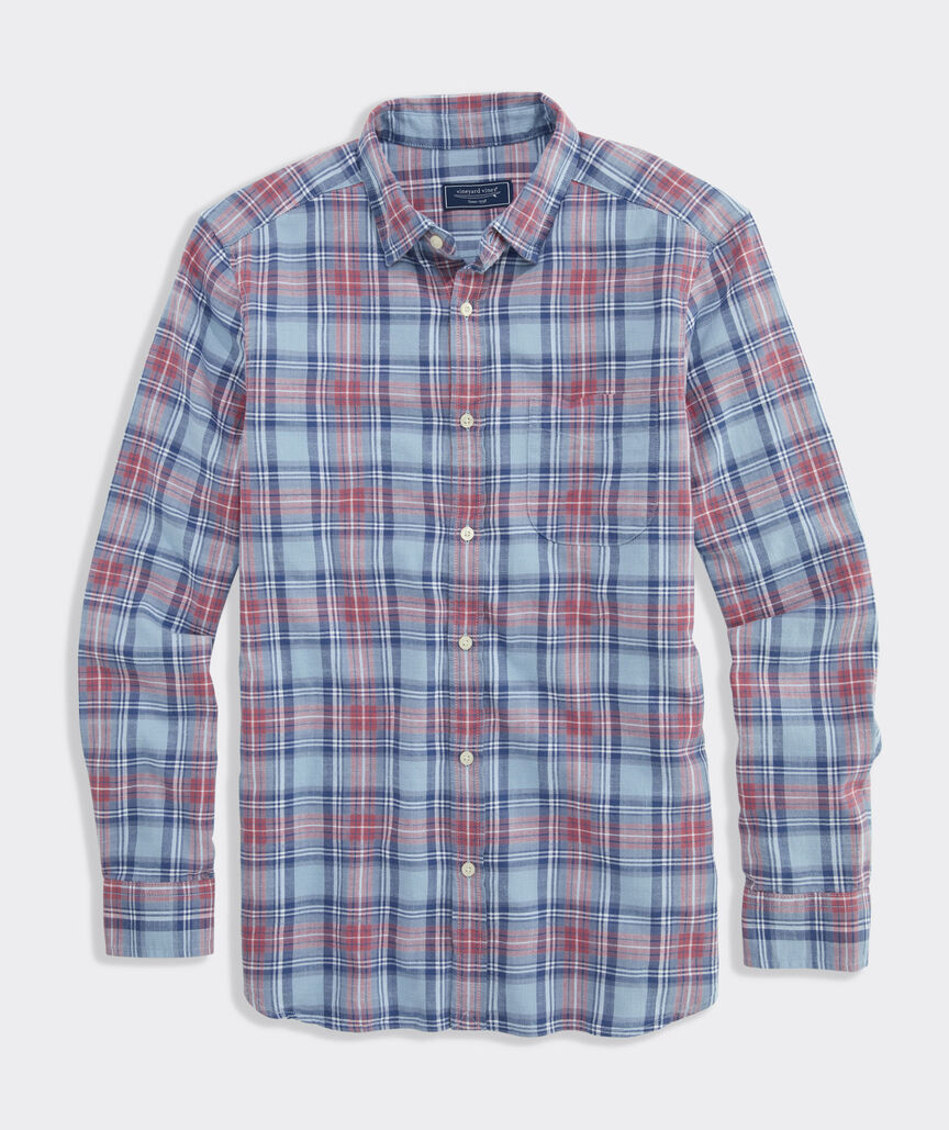 Folly Beach Plaid Island Cotton Shirt