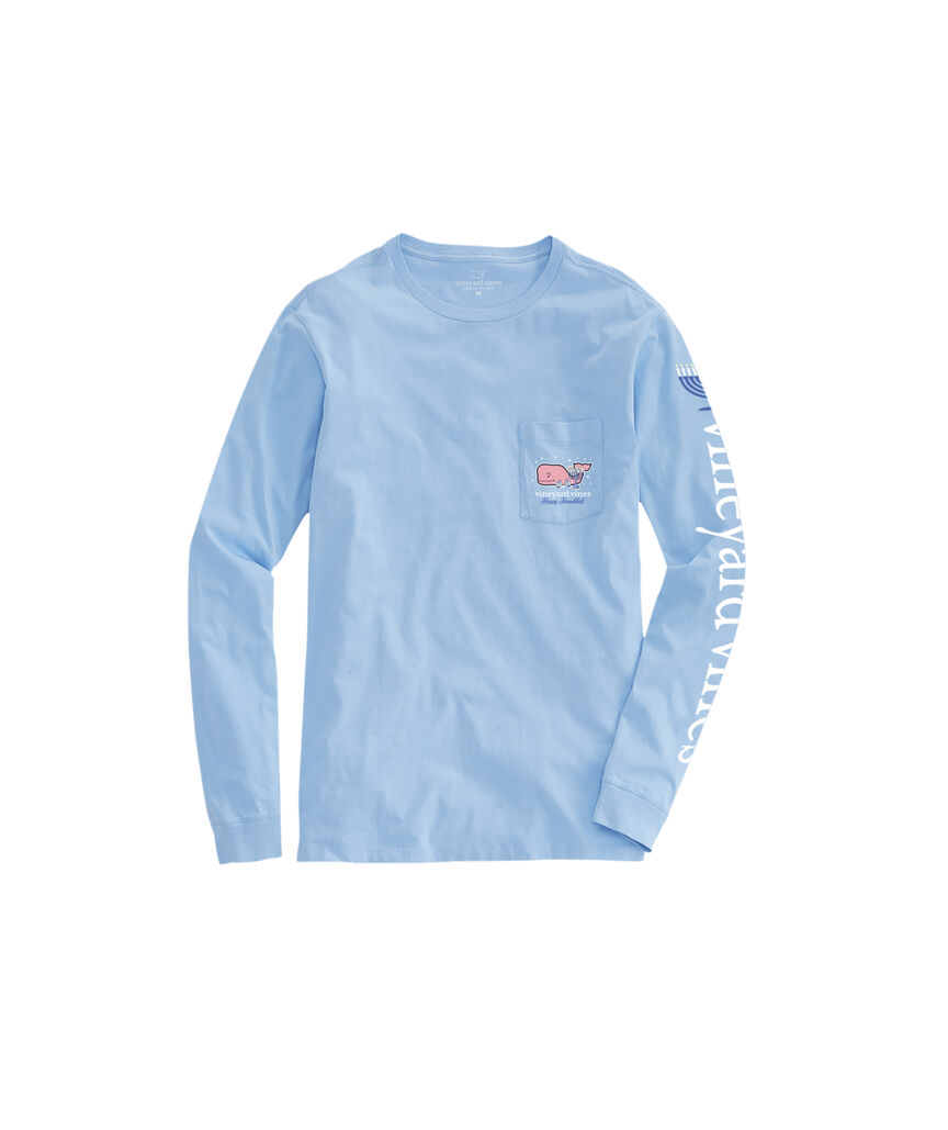 OUTLET Boys' Hanukkah Whale Long-Sleeve Pocket Tee