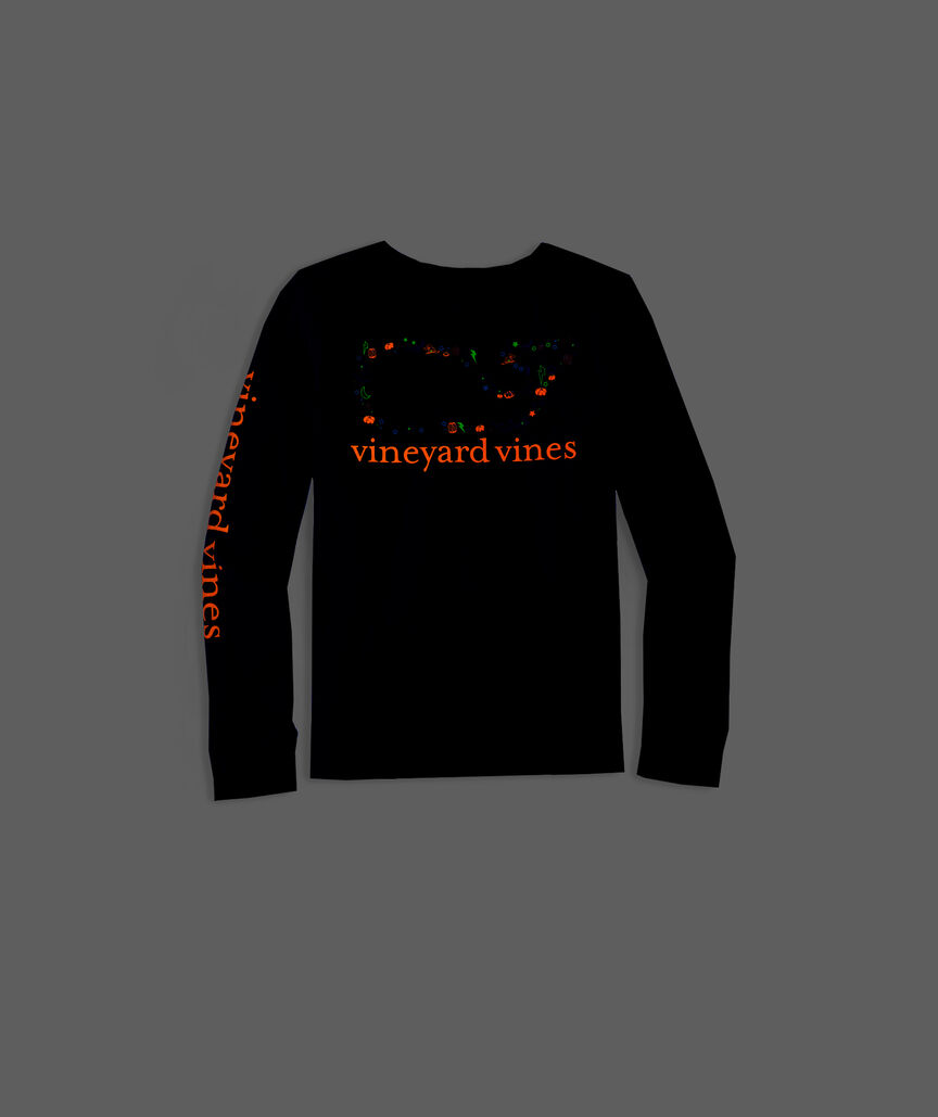 Girls' Long-Sleeve Halloween Glow-In-The-Dark Whale Tee