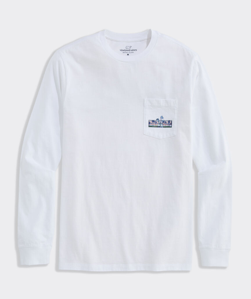 Sunset Golf Logo Box Long-Sleeve Pocket Tee
