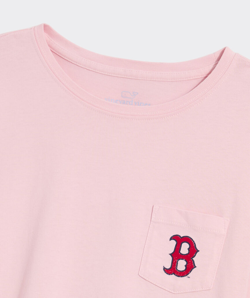 Women's Boston Red Sox Long-Sleeve Baseball Logo Pocket T-Shirt