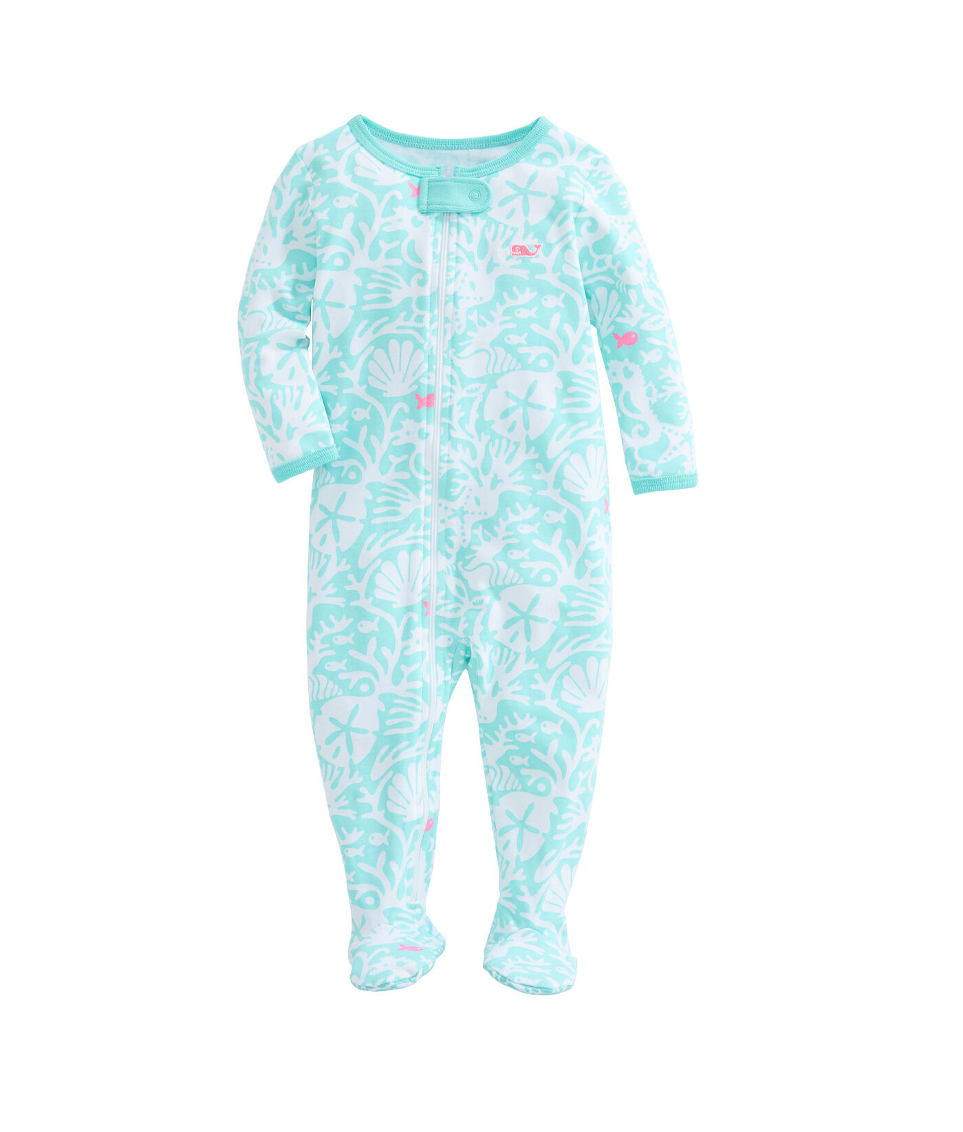 Shop Sea Life Zip Footed Onesie at vineyard vines