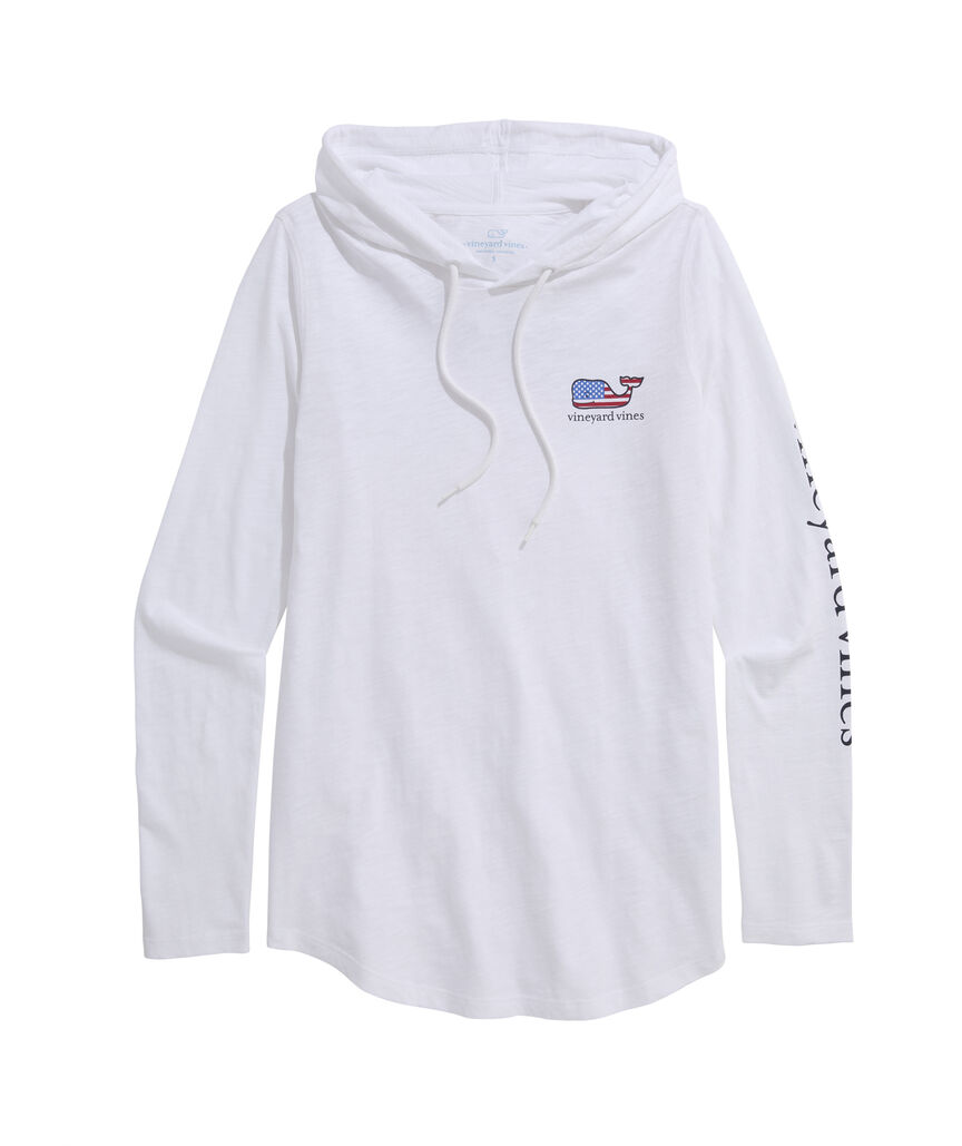 LS Flag Whale Slub Hoodie