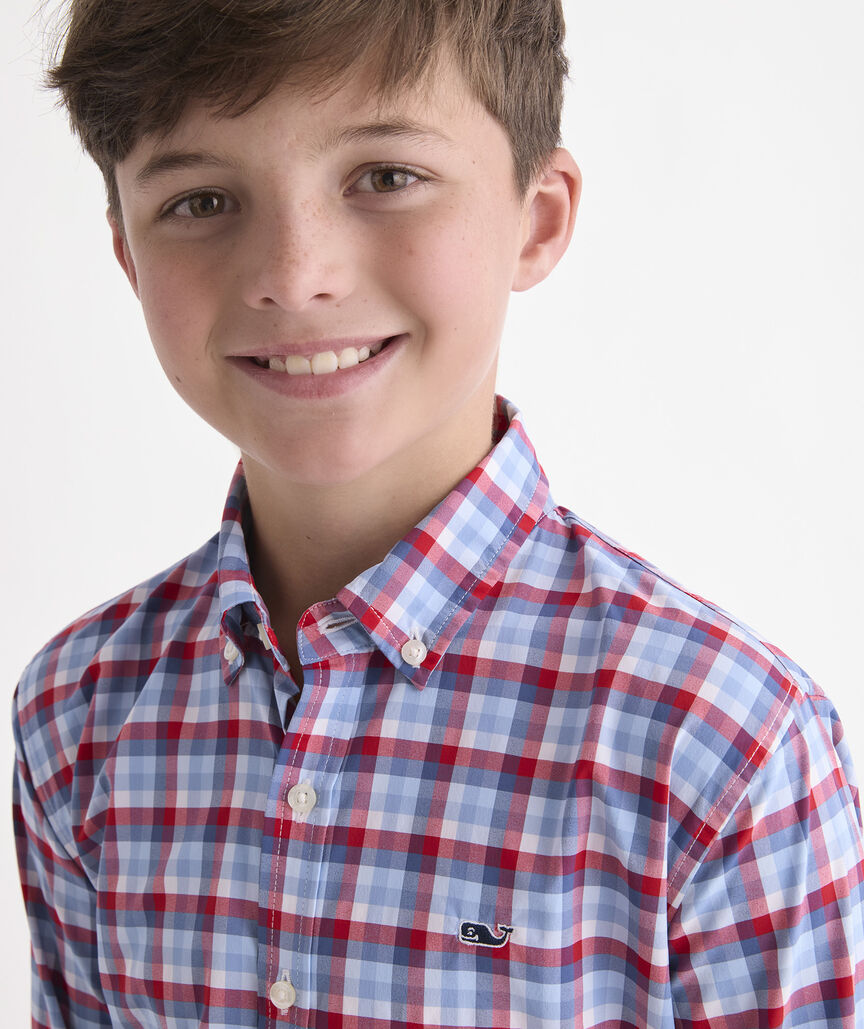 Boys' Performance Grenadine Check Featherweight Shirt