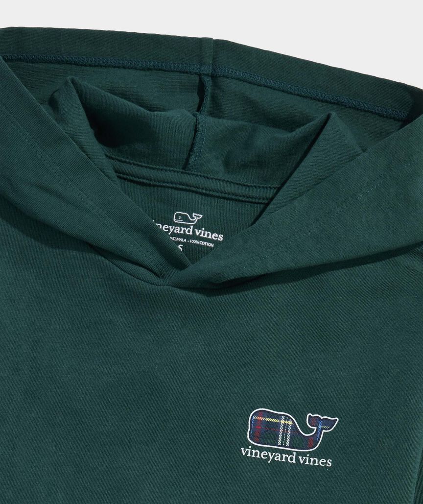 Boys' Plaid Whale Hoodie Tee