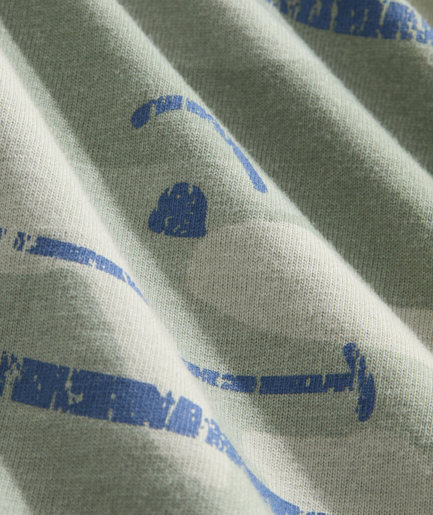 Vintage Whale Beach Camo Long-Sleeve Hoodie Tee