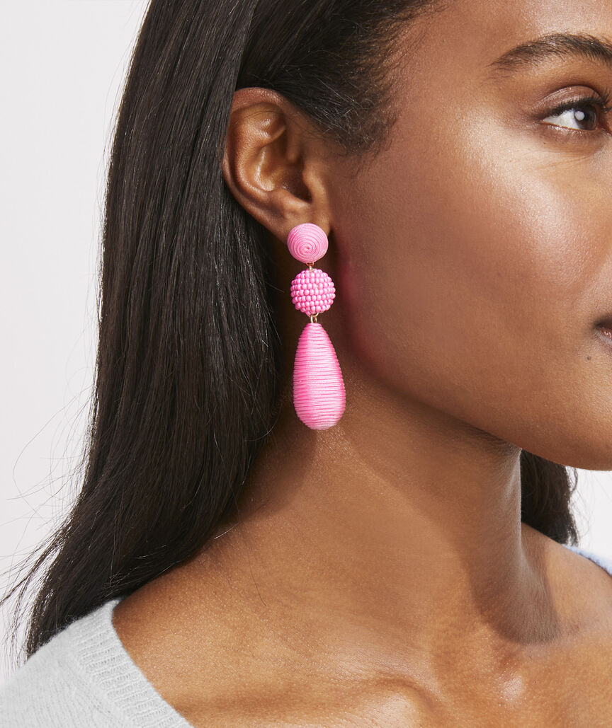 Thread and Bead Drop Earring