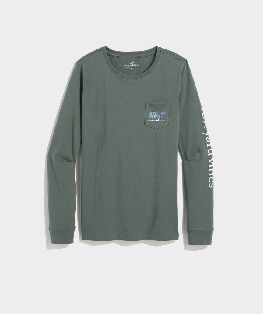 Women's Edie Floral Dynamic Whale Long-Sleeve Pocket Tee